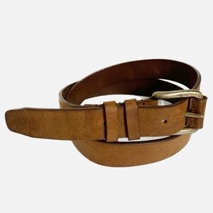 Unbranded Smooth Leather Belt with Silver Hardware Square Buckle Brown 🤎
